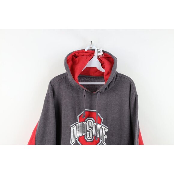 Vintage Y2K Mens Medium Faded Spell Out Ohio State University Hoodie Sweatshirt - Picture 2 of 13